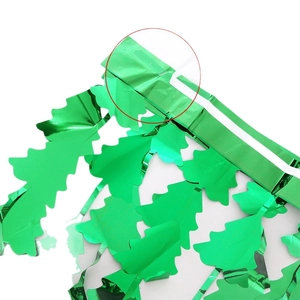 Metallic green Christmas tree tinsel curtain backdrop for birthday party wall decor