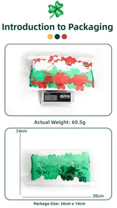 Detail showing weight 60.5g and dimensions 26x14cm for Clover fringe garland
