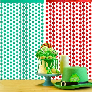 St. Patrick's Day green clover curtain backdrop for Irish party wall decorations