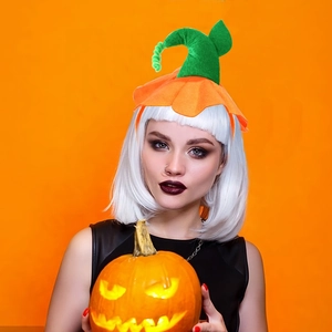 Lustige Halloween Kürbis Hut Stirnband Für Party Cosplay Dekoration Orange Grün Filz Haarreifen Für Kinder Erwachsene Kostüm Zubehör