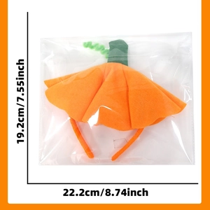 Halloween Kürbis Haarreif Maße 22,2cm x 19,2cm in transparenter Kunststoffverpackung