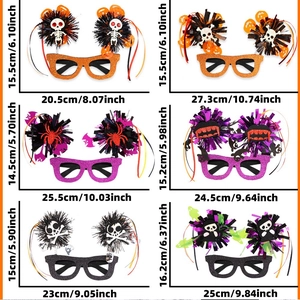 Variety set of Halloween party glasses featuring skull, spider, and vampire designs