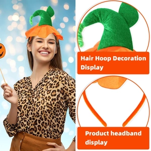 Serre-tête citrouille d'Halloween créatif en feutre peluche pour enfants et accessoires de fête