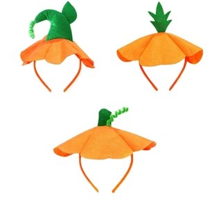 Lot de 3 serre-têtes citrouille d'Halloween avec chapeau de sorcière pour déguisement
