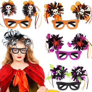 Halloween Party Decorative Glasses Glitter Plastic Skeleton Skull Spider Pumpkin Costume Novelty Eyewear Props For Party Supplies