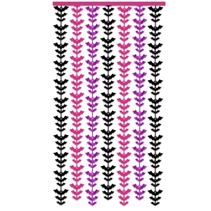 1x2m Halloween bat tinsel curtain in black purple and pink for festive party backdrop