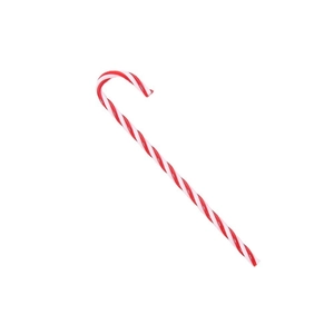 Festive red and white striped Christmas candy cane ornament for holiday tree decoration