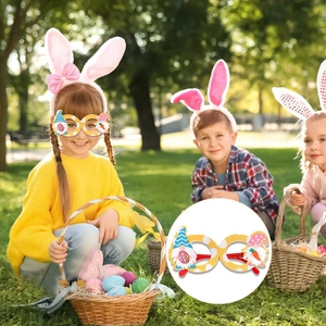Lunettes de fête de Pâques avec gnomes festifs et œufs colorés pour accessoires enfants