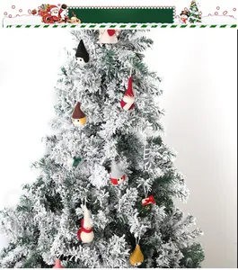Handmade felt Christmas tree ornaments including plush dolls and stockings set