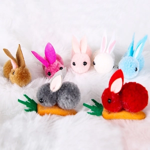 Easter Plush Rabbit Carrot Hair Clips Handmade Cartoon Bunny Alligator Clips For Kids Party Costume Photography Hair Accessories