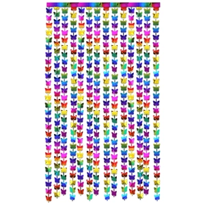 Colorful butterfly foil fringe curtain for party backdrops and birthday wall decorations