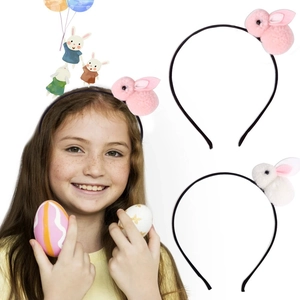 Easter Plush Bunny Ear Headband Iron Hair Hoop Festive Party Decor Women Children Hair Accessories Photo Props Costume