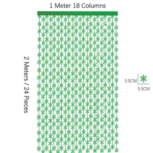 Green snowflake curtain backdrop 1x2m with 18 columns for Christmas party decoration