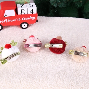 Barrettes bois de renne de Noël avec pompons en peluche et paillettes pour coiffures de fête