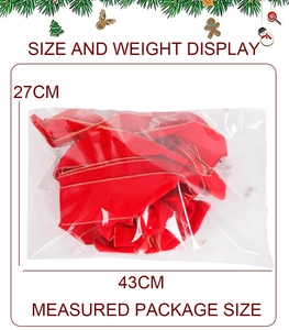 Spécifications de taille pour nœuds de Noël en velours rouge avec bordure dorée