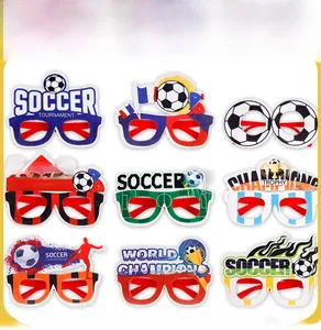 Lot de 9 lunettes de fête de football colorées avec motifs de ballons, trophées et champions