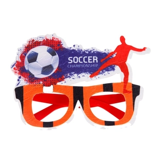 Lunettes de fête championnat de football avec monture orange et silhouette de joueur
