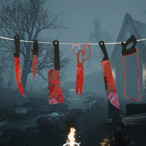 Halloween Horror Bloody Weapon Banner PVC Haunted House Splattered Blood Knife Saw Scissor Garland Party Hanging Decoration