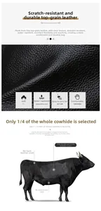 Detail showing premium lychee texture cowhide leather with scratch resistant material guide