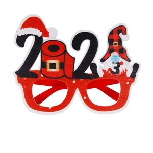 Lunettes de fête de Noël 2023 avec bonnet de Père Noël et décoration de lutin festif