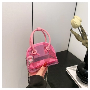 Sac à Épaule Tendance Mini Transparent en Cuir PU pour Femmes Sac à Main Bandoulière Transparent Avec Chaîne en Métal Usage Quotidien