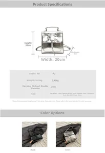 Detailed dimension guide for PU leather mini backpack showing heights and strap lengths