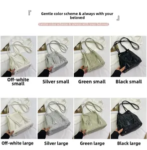 Grille de sacs seaux en PU en quatre couleurs et deux tailles avec pendentifs à glands