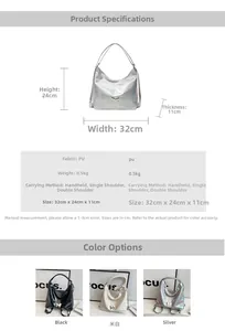 Detailed technical specs for PU leather backpack with decorative metal bow clasp