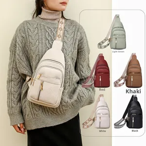 Waterproof fabric crossbody bags in six colors with stylish ethnic embroidery straps