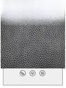 Close-up of premium black lychee grain genuine cowhide leather with wear-resistant texture