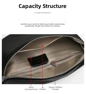 Vue macro de l'intérieur du sac en cuir avec doublure à chevrons et poches zippées