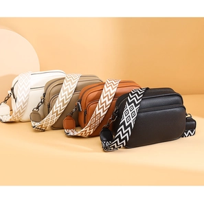 Détails des sacs à bandoulière multi-couches pour femmes en quatre couleurs avec sangles larges