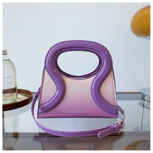 Sac à main chic en cuir PU dégradé violet et rose avec gaufrage fashion bags sur le devant