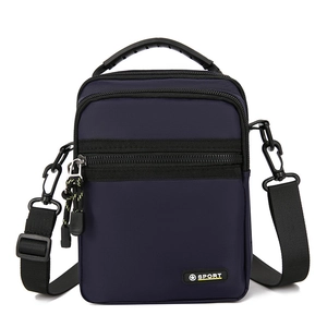 Waterproof navy blue oxford cloth handbag with SPORT logo and adjustable strap