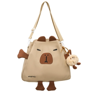 Sac bandoulière design capybara en nylon imperméable avec bandoulière ajustable
