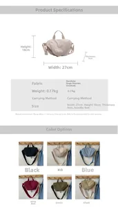 Detailed technical specification and size guide for multi-color fabric crossbody bag