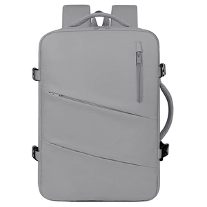 Waterproof grey oxford cloth backpack for women with multi-pocket and laptop compartment