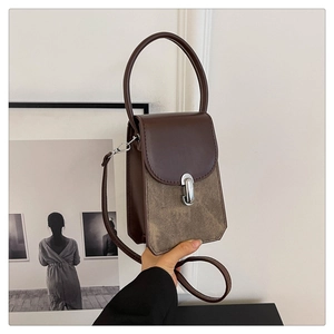 Summer Designer PU Patchwork Mini Crossbody Bag For Women Trendy Commuter Shoulder Handbag Simple Vertical Square Square Bag