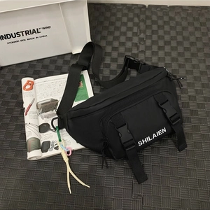 Minimalist Nylon Chest Bag For Women Men Fashion Contrast Color Waist Bag With Adjustable Strap Urban Outdoor Sling Bag