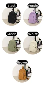 Five color options of mini canvas shoulder bags featuring zipper design and casual style