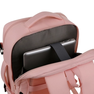 Rosa wasserdichter Oxford Rucksack mit gepolstertem Laptopfach und elastischem Gurt