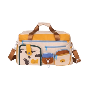 Bunte Nylon Umhängetasche mit Multi-Taschen-Design und verstellbarem Riemen für Damen