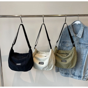 Women Minimalist PU Hobo Bag Fashion Letter Label Crescent Shoulder Bag Adjustable Strap Daily Casual Crossbody Bag