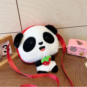 Cute Panda Plush Crossbody Bag Cartoon Animal Shape Shoulder Handbag For Women Teen Girls Versatile Small Plush Purse
