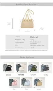 Detailed chart showing quilt tote bag dimensions and seven colors color matrix view