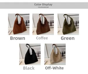 Color display of large capacity vintage tote bags in brown, coffee, green, black and beige