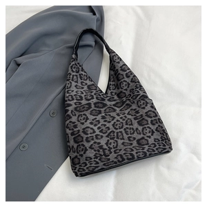 Sac à main tendance en cuir PU à imprimé léopard gris pour la saison automne-hiver