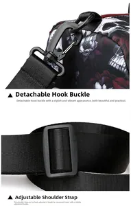 Détails du sac cabas avec crochets en plastique amovibles et bandoulière ajustable