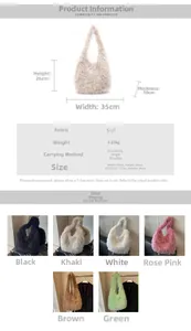 Spécifications de taille et options de couleurs pour le sac cabas en fausse fourrure