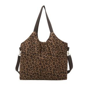 Stylish leopard print tote bag with adjustable shoulder straps and large capacity for women